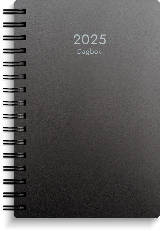 Almanacka Burde Dagbok svart PP-plast - 135x205mm - 1