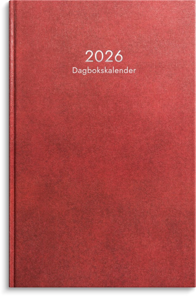 Almanacka Burde Dagbokskalender rött konstläder - 1