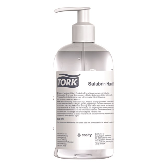 Handdesinfektion Tork Salubrin gel 70% 500ml m. pump - 500ml - 1