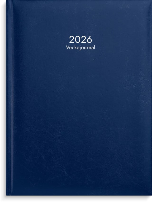 Almanacka Burde Veckojournal 2026 blått konstläder - 195x260mm - 1