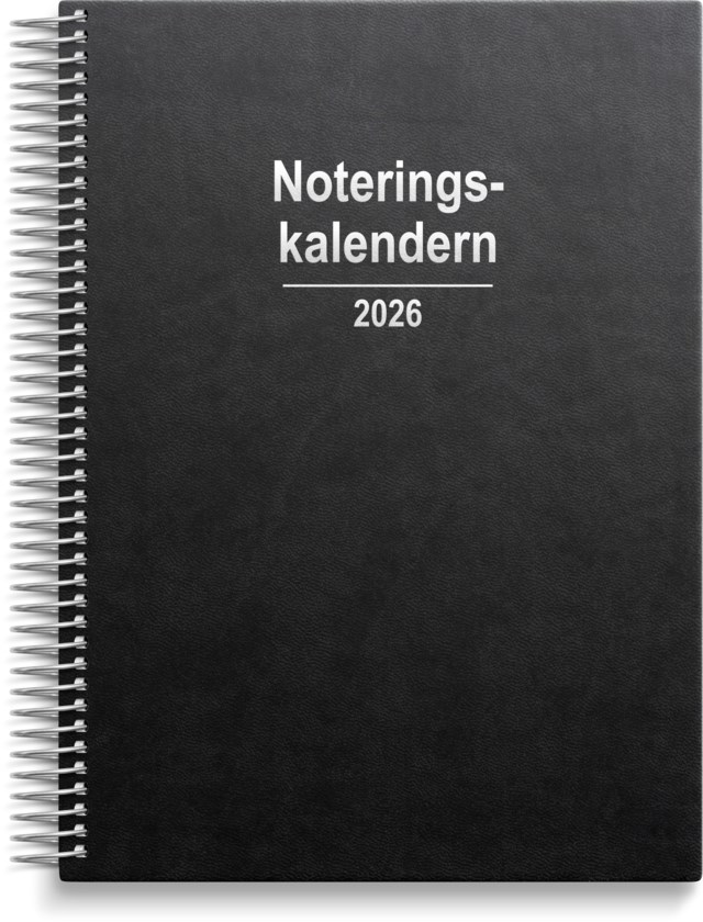 Almanacka Burde Noteringskalendern svart konstläder - 1