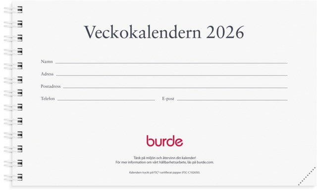Almanacka Burde Veckokalendern refill - 1