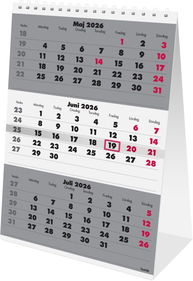 Almanacka Burde Bordskalender Triplaner - 1
