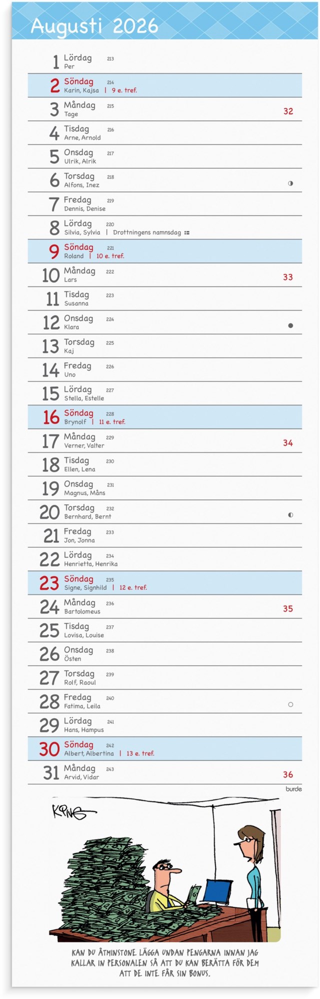 Almanacka Burde Stor Bordskalender Humor - 1