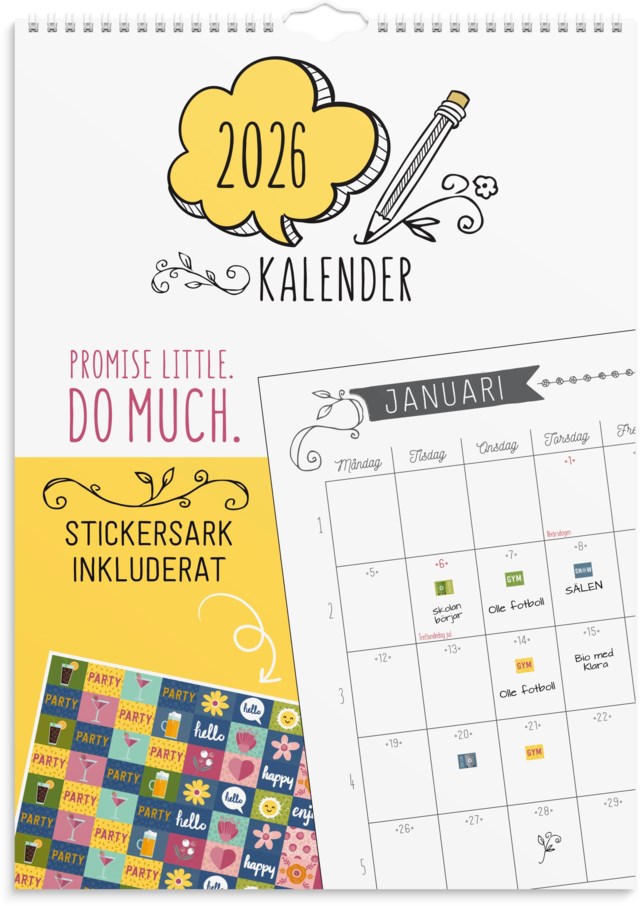 Almanacka Burde Väggkalender Doodle - 1