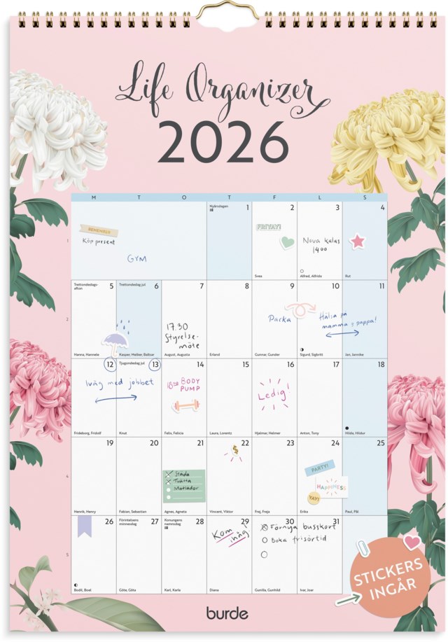Almanacka Burde Väggkalender Life Organizer - 1