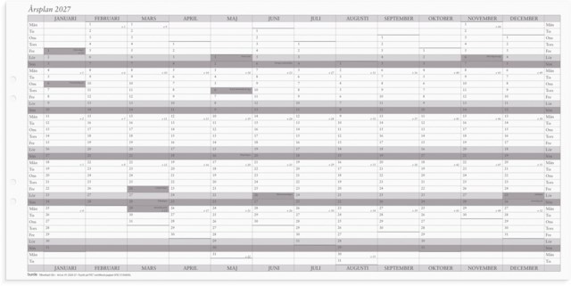 Almanacka Burde Planeringsblad Årsplan 2027 5st/fp - 1
