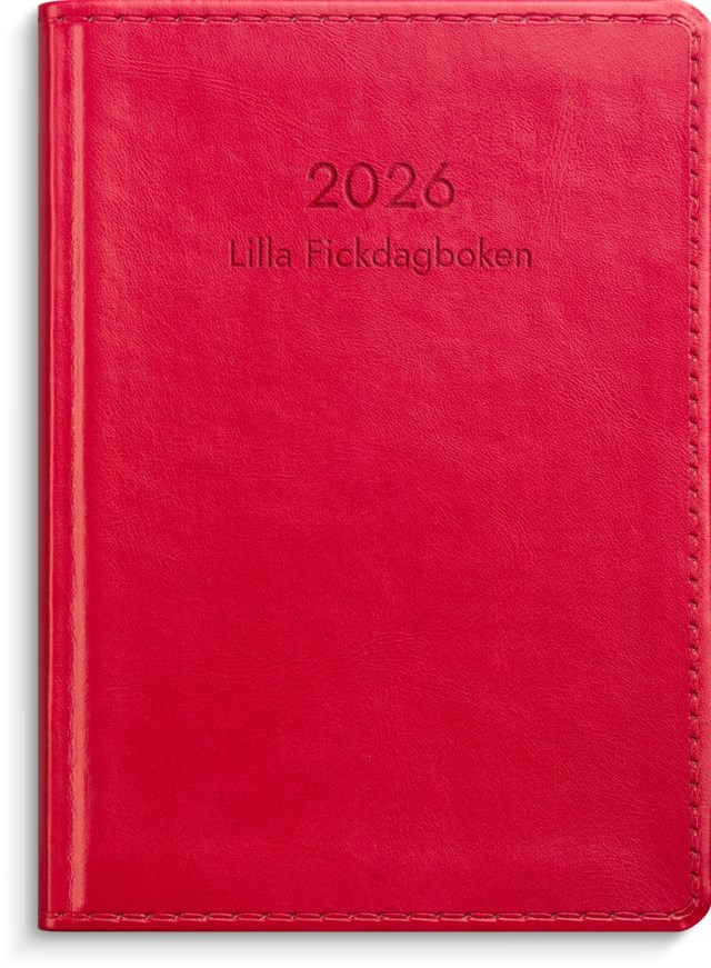 Almanacka Burde Lilla Fickdagboken rött konstläder - 1