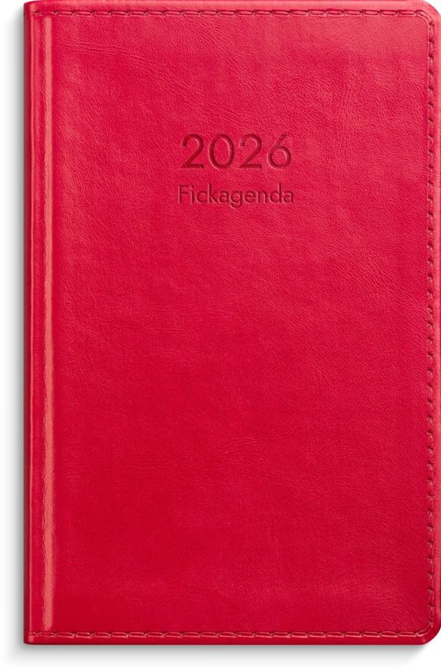 Almanacka Burde Fickagenda rött konstläder - 1
