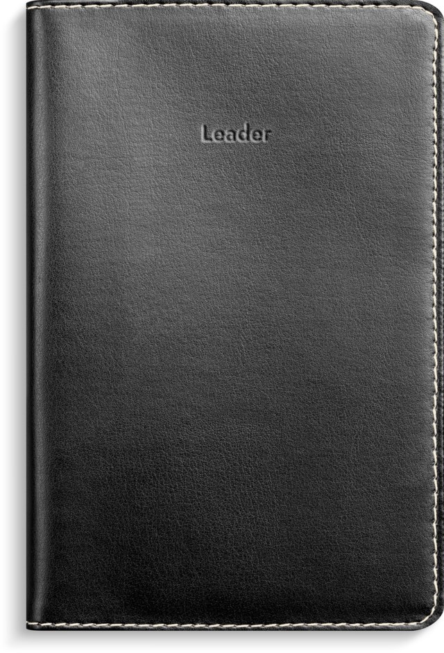 Almanacka Burde Leader svart konstläder spiralb - 1