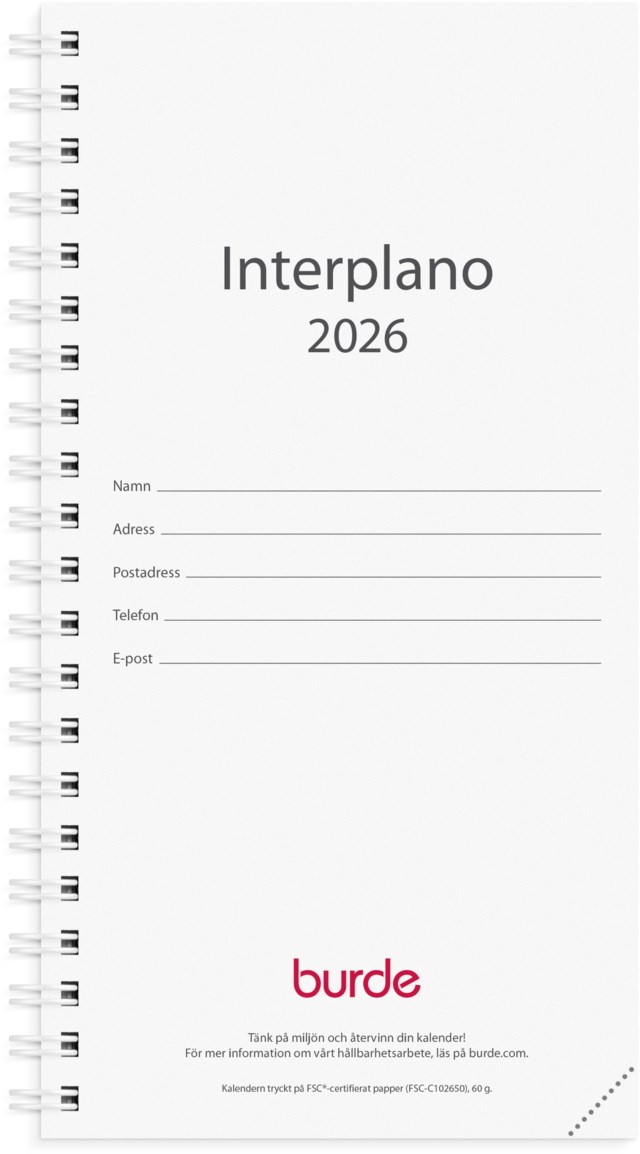 Almanacka Burde Interplano refill - 1