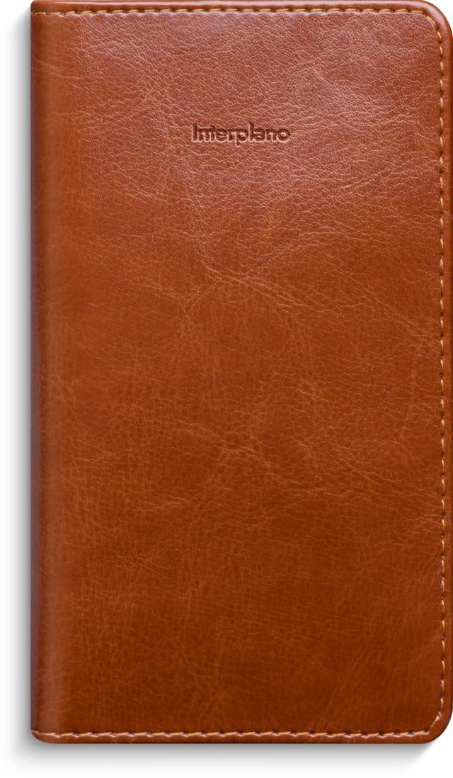 Almanacka Burde Interplano cognac konstläder - 1