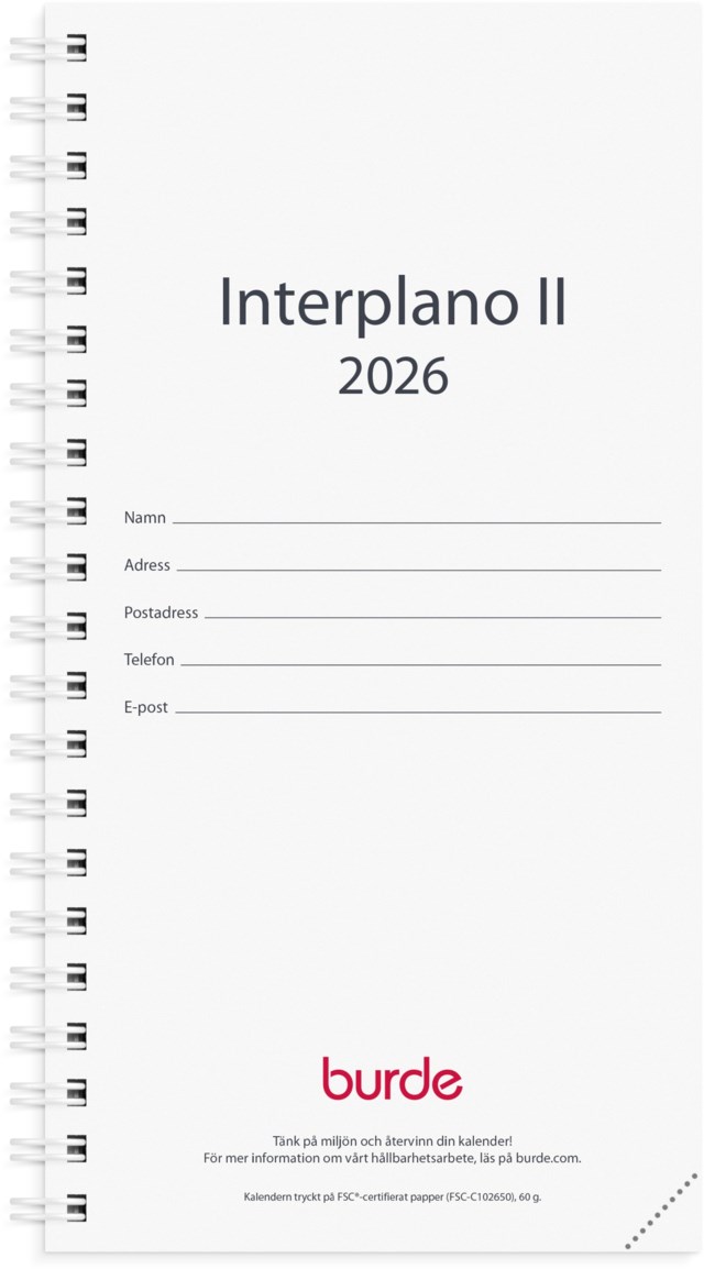 Almanacka Burde Interplano II refill - 1