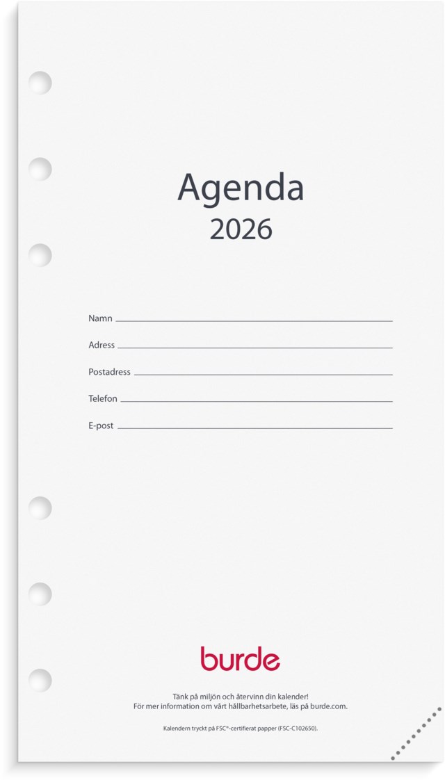 Almanacka Burde Regent kalendersats Agenda - 1
