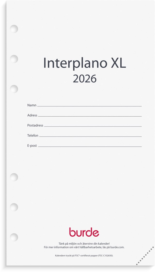Almanacka Burde Regent kalendersats Interplano XL - 1