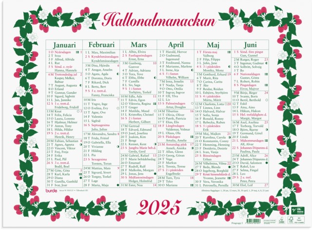 Almanacka Burde Stora Hallonalmanackan - 490x360mm - 1