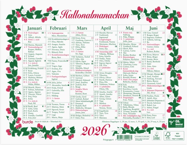 Almanacka Burde Lilla Hallonalmanackan - 1