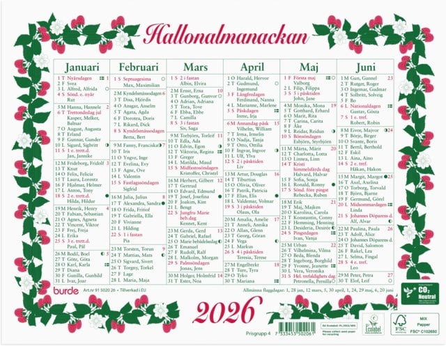 Almanacka Burde Lilla Hallonalmanackan - 1