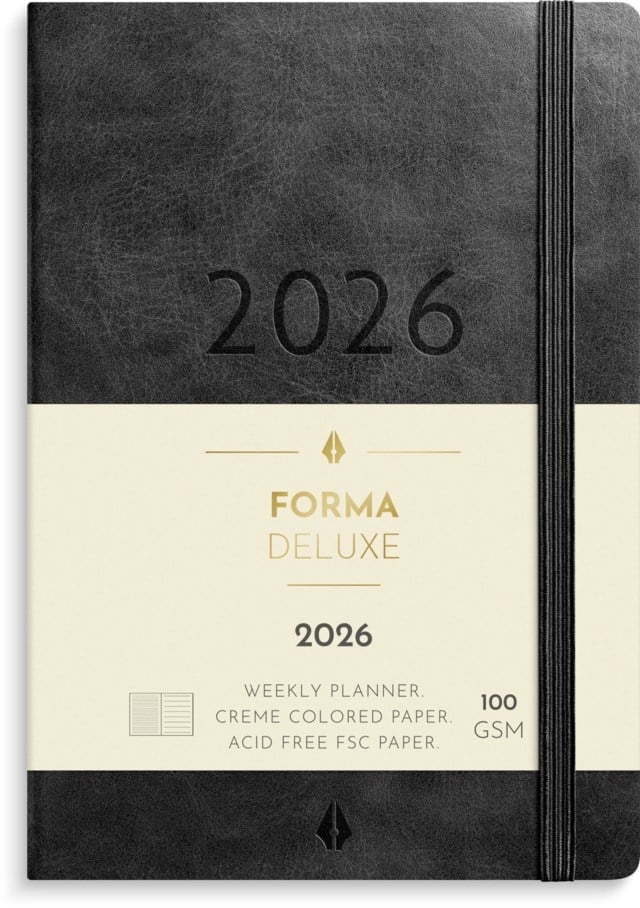 Almanacka Burde Liten Veckokalender Forma Deluxe svart - 1