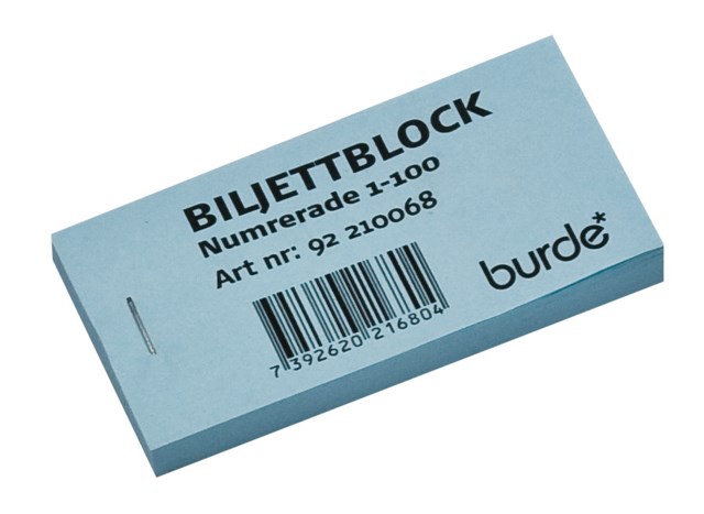 Biljettblock 1-100 Blå - 1