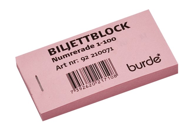 Biljettblock 1-100 Rosa - 1