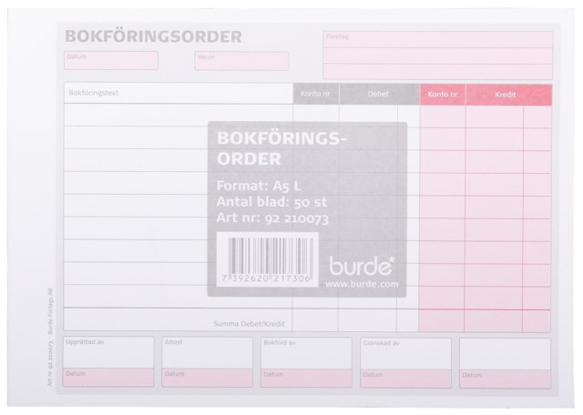 Bokföringsorder A5L - A4 - 1