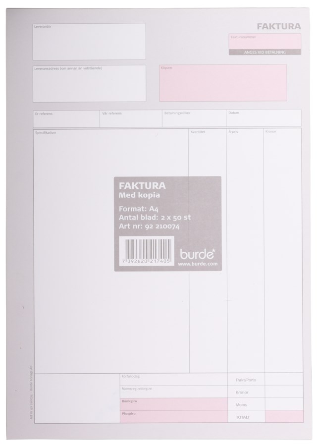 Blankett Faktura A4 2x50 - A4 - 1