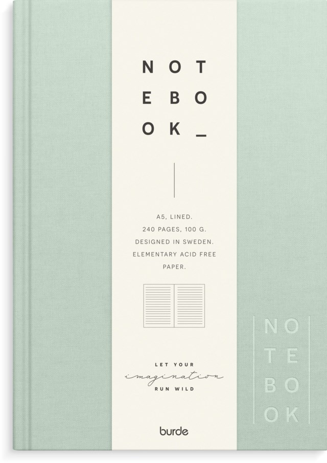Anteckningsbok Burde A5 linjerad grön linnetextil - A5 - 1