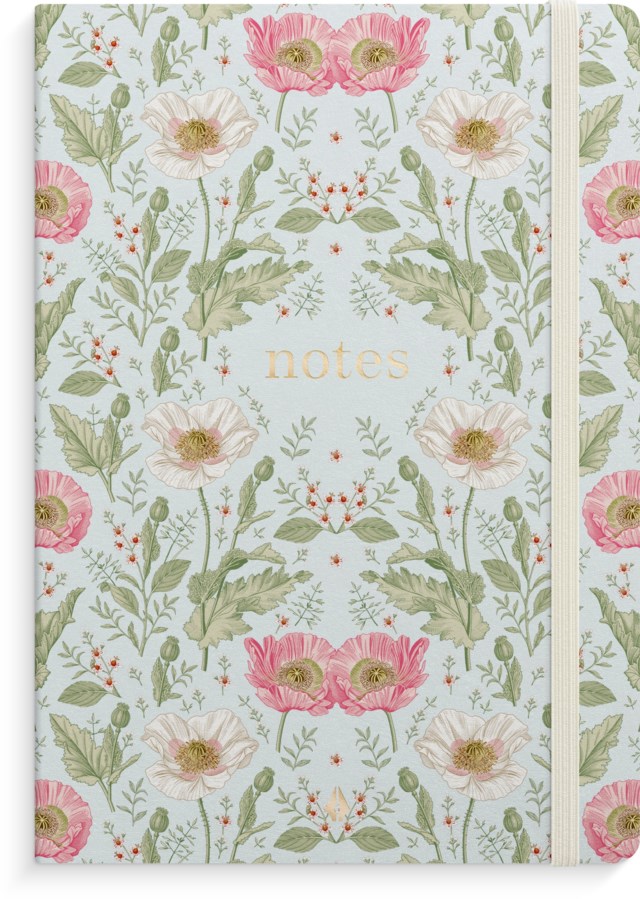Anteckningsbok Burde Deluxe A5 blue flower - 1