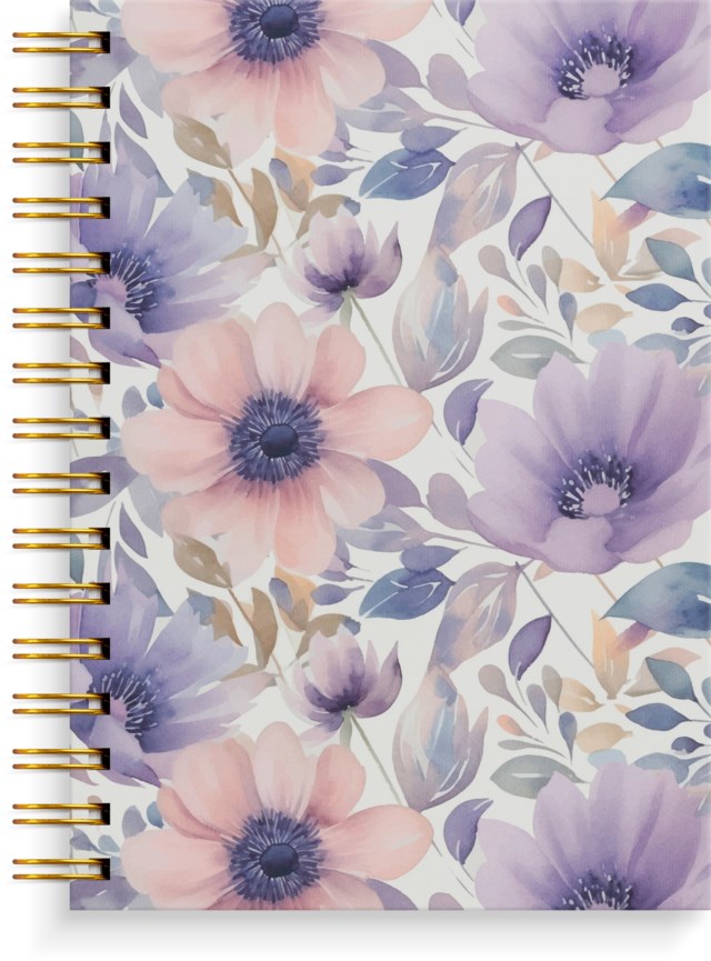 Anteckningsblock Burde A5 lila blommor - 1