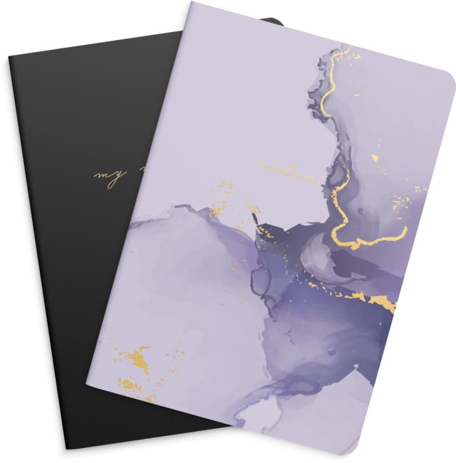 Anteckningsbok Burde Lilac & Black 2-pack - 1