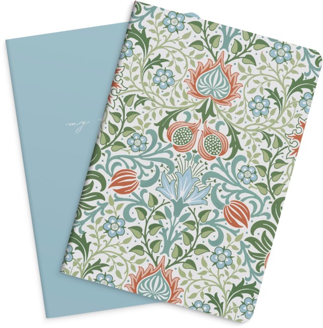 Anteckningsbok Burde Blue & Flower 2-pack - 1