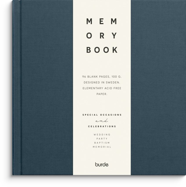 Minnesbok Burde mörkblå textil - 1