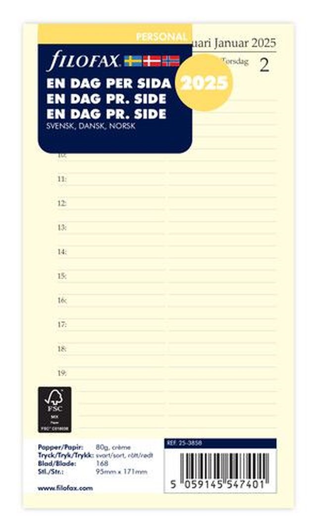 Dagbok Filofax Personal 2025 d/s - Personal - 1