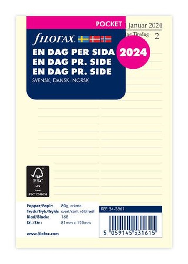 Dagbok Filofax Pocket 2024 d/s - Pocket - 1