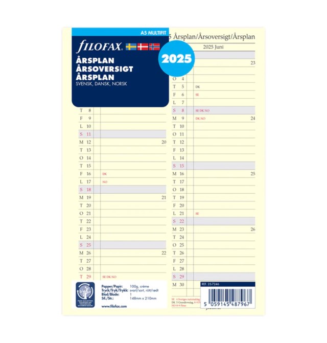 Årsplan Filofax A5 2025 - 1