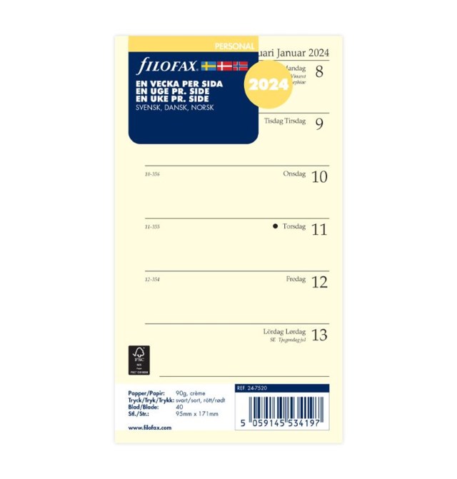 Dagbok Filofax Personal 2024 v/s - Personal - 1