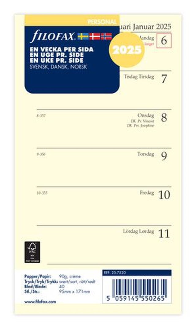 Dagbok Filofax Personal 2025 v/s - 1