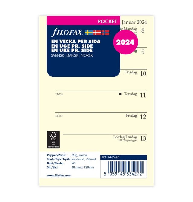 Dagbok Filofax Pocket 2024 v/s - Pocket - 1