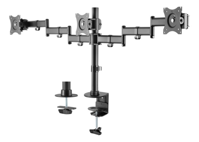 OFFICE Triple Desk Mount Tilt Sväng Rotera 13"-27" - 1