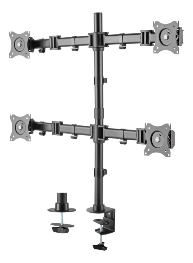 OFFICE Quad Desk Mount Tilt Sväng Rotera 13"-27" - 1