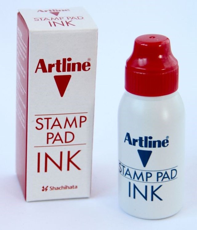 Stämpelfärg på flaska Dynor Röd Artline - 50ml - 1