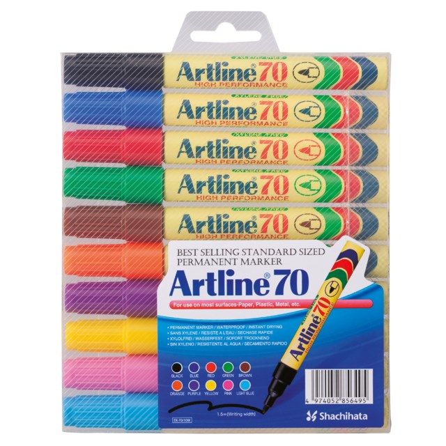 Märkpenna Artline 70 10-set - 1,5mm - 1