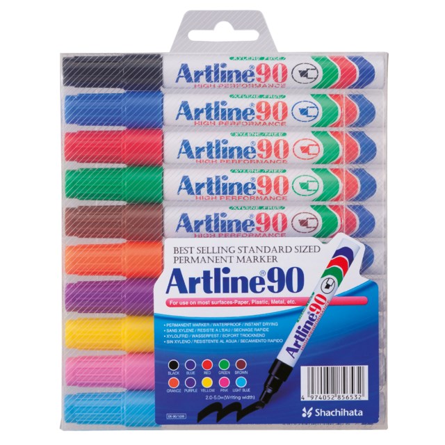 Märkpenna Artline 90 10-set - 2-5mm - 1