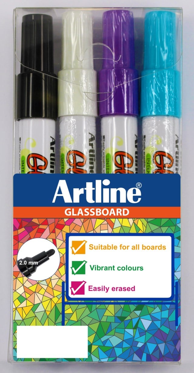 Märkpenna Artline Glassboard 4-set - 1