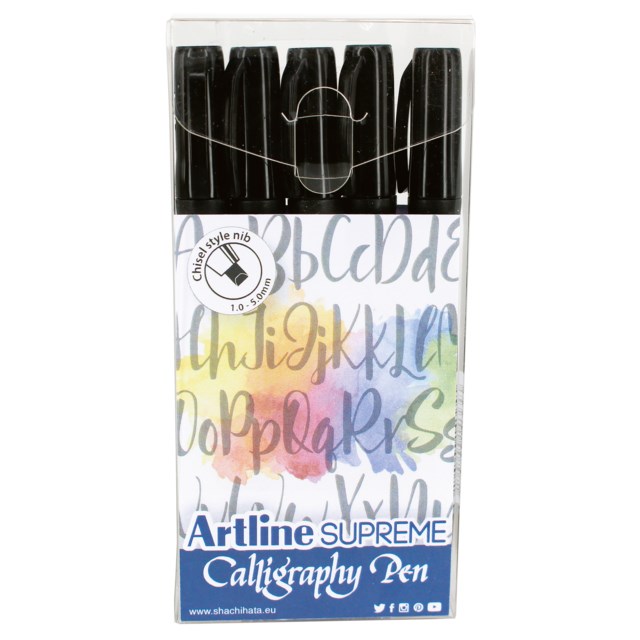 Kalligrafipenna Artline Supreme 1-5mm svart 5st/fp - 1-5mm - 1
