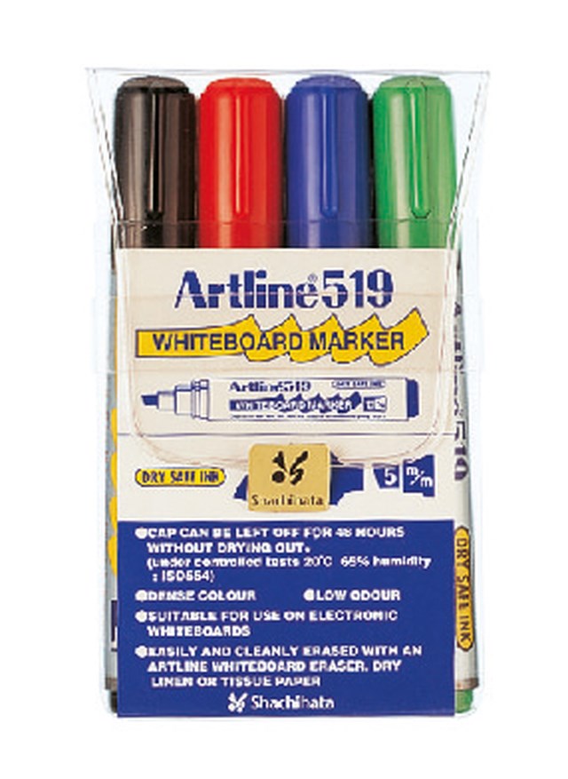 Whiteboardpenna Artline 519 4-set - 2-5mm - 1