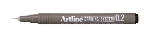 Tuschritpenna Artline Drawing 0,2 svart - 0,2mm - 1