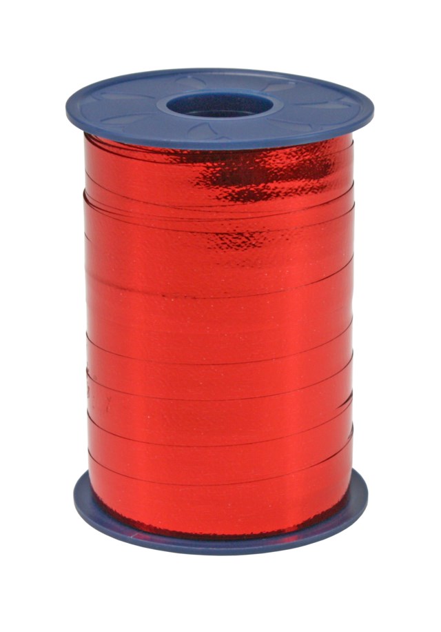 Presentsnöre Metallic 250m x 10mm röd - 250mx10mm - 1