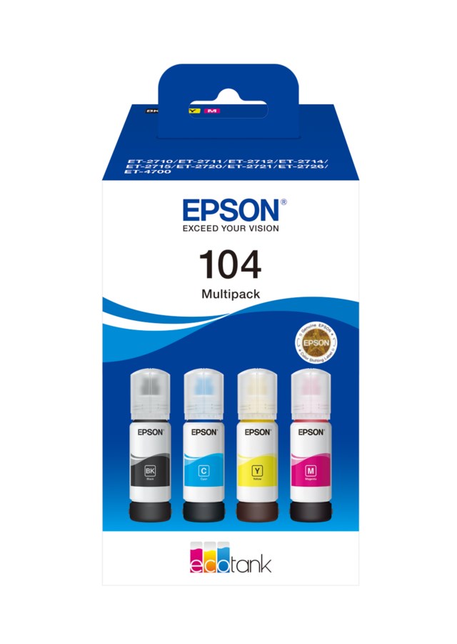 Ink-Jet Epson T104 Eco Tank Multipack 4-färg - 1